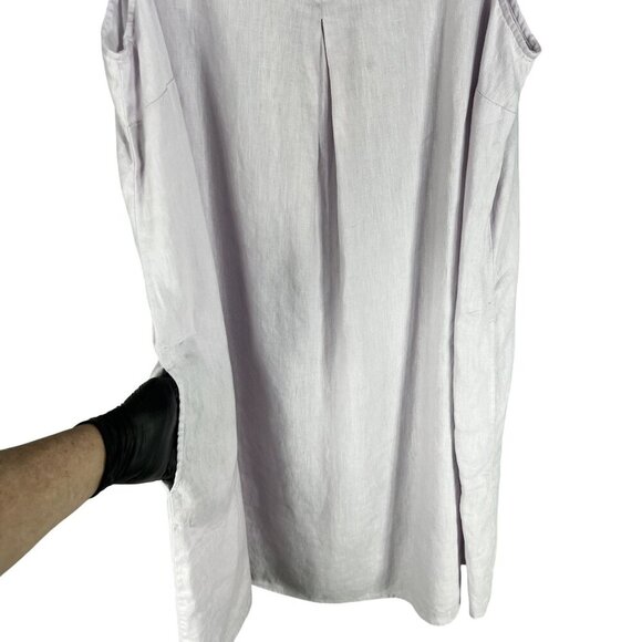 J. Jill Love Linen Women XL Lavender Sleeveless Shift Dress Minimalist Lagenlook - Picture 5 of 14